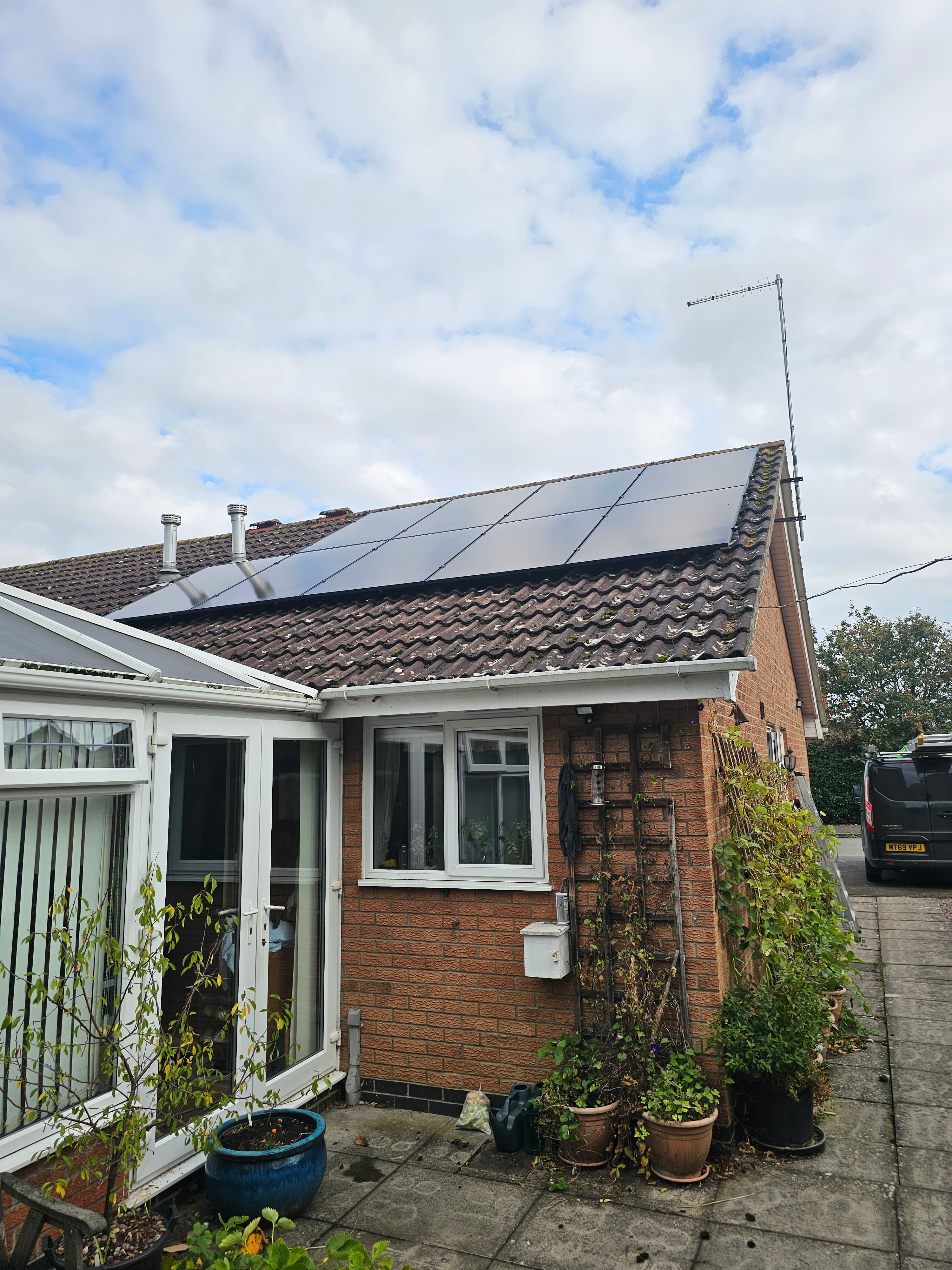 Solar panels installed on a residential property